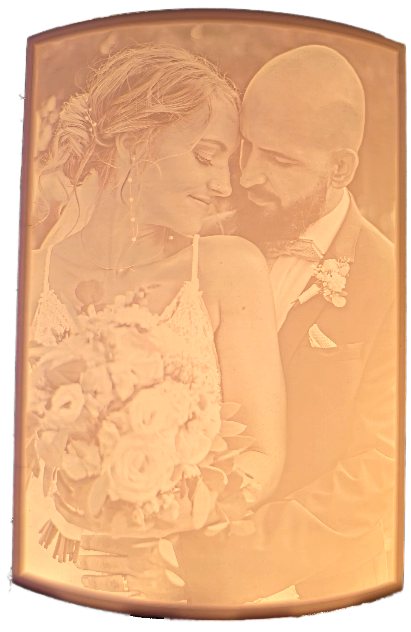 Lithophane Photo Print with small LED Candle holder